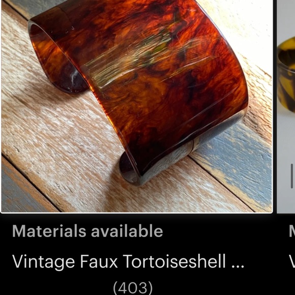 beautiful tortoise shell-look cuff bangle bracelet S - Picture 8 of 8